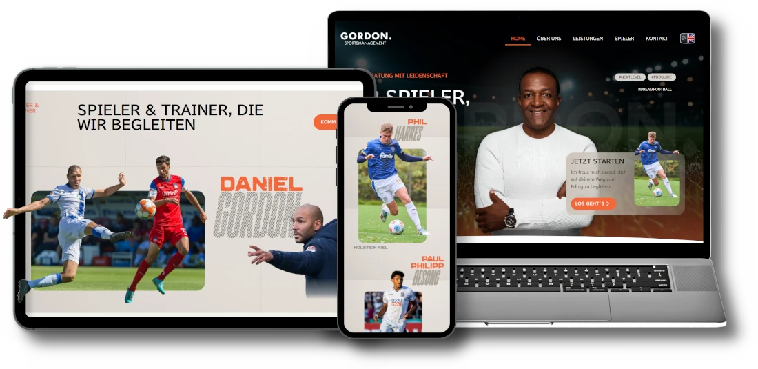 Web Aura Referenzen Gary Gordon Sportsmanagement Devices